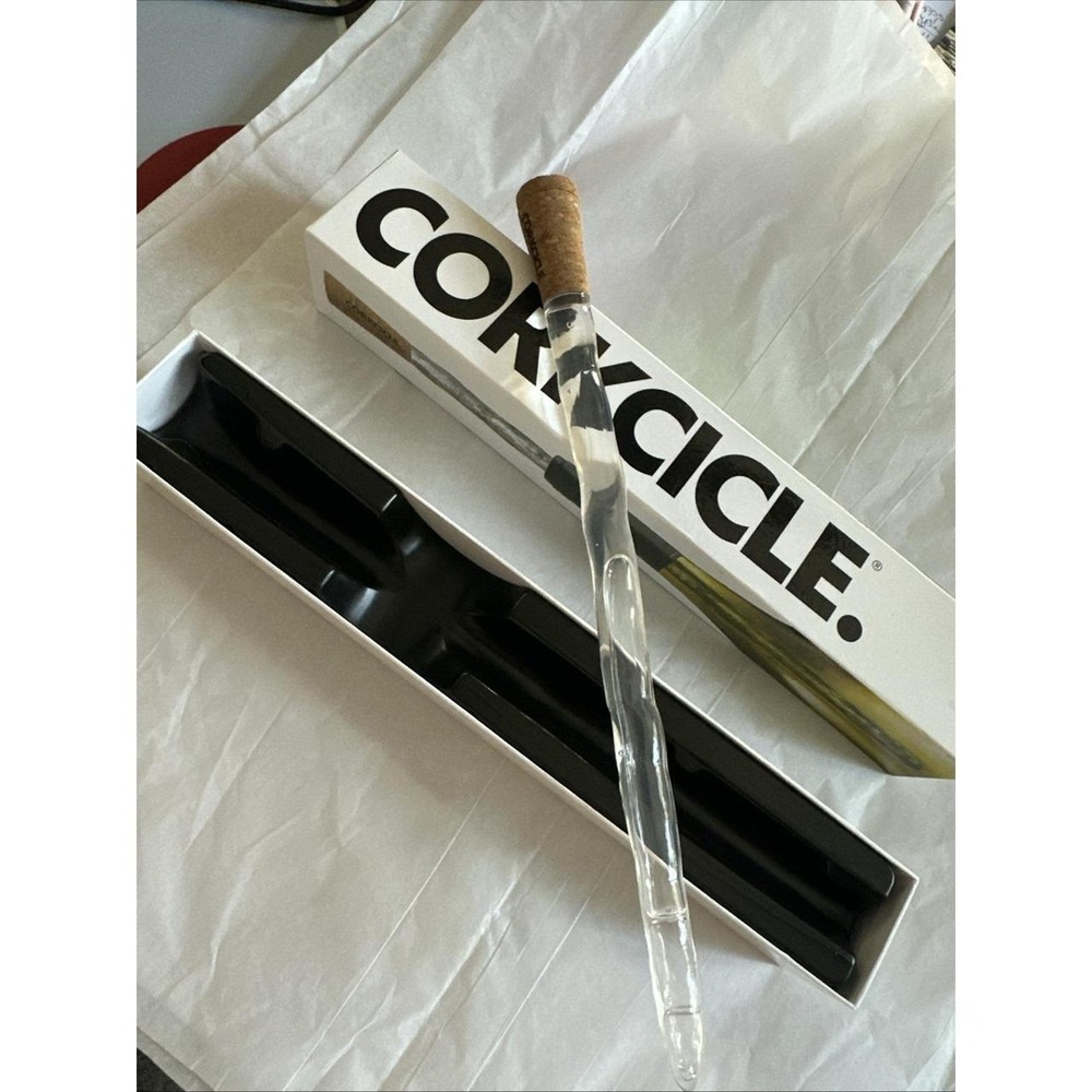 Corkcicle Classic Wine Chiller Reusable In-Bottle Cooling Wand Cork Top Clear